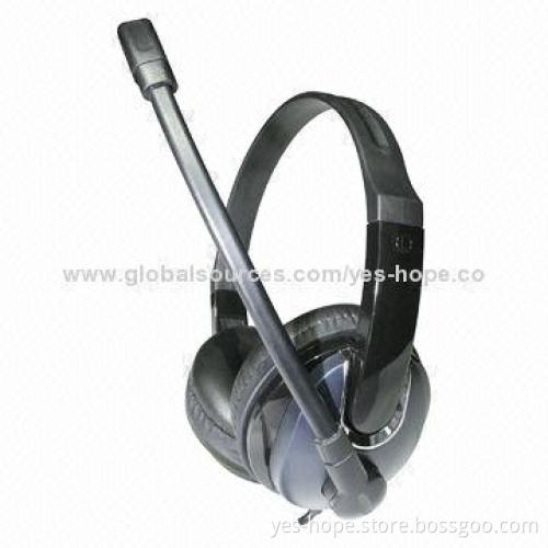 Wired Computer Headphones with Mic, CE, FCC and RoHS Marks